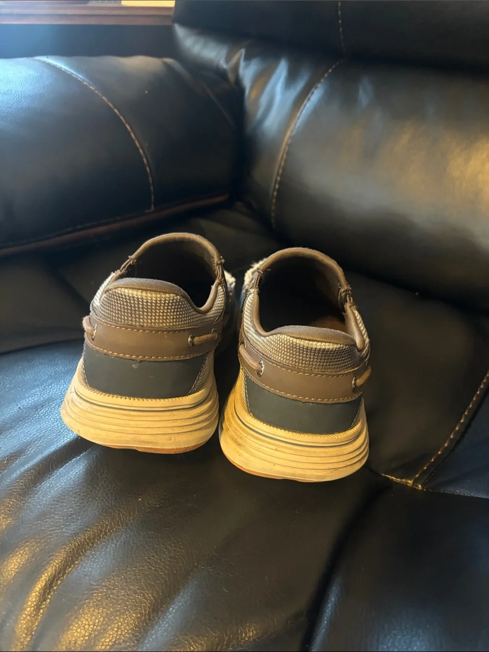 Men's Sketchers Casual Slip-On Canvas Shoes in Brown Mens 8.5